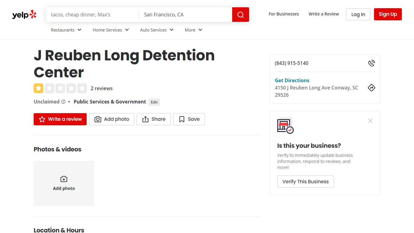 J REUBEN LONG DETENTION CENTER - Public Services & Government - 4150 J ...